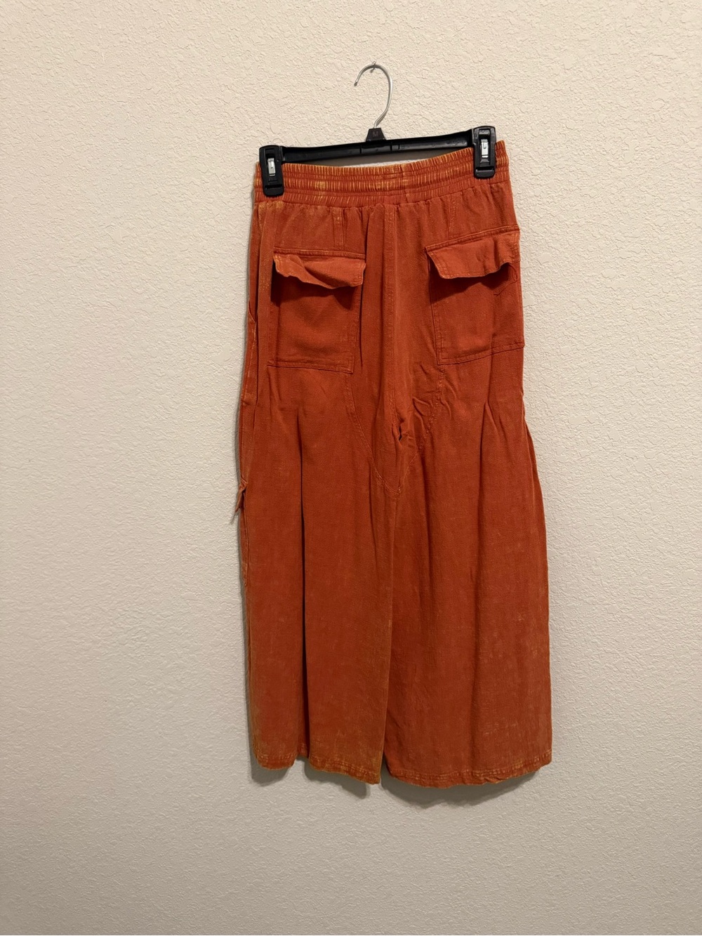 easel Rust Wide-Leg Drawstring Cargo pants | Small - Picture 3 of 4